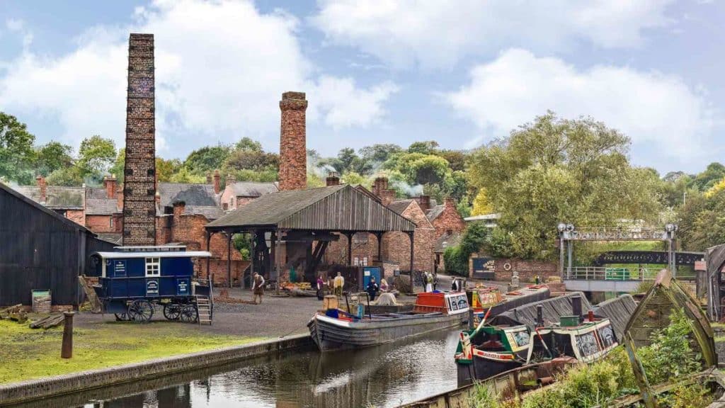Boat dock at the Black Country Living Museum for Peaky Blinders Nights