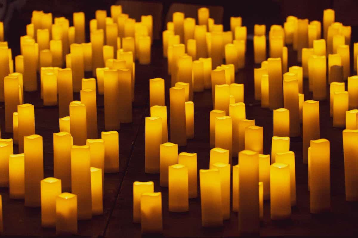cluster of glowing candles