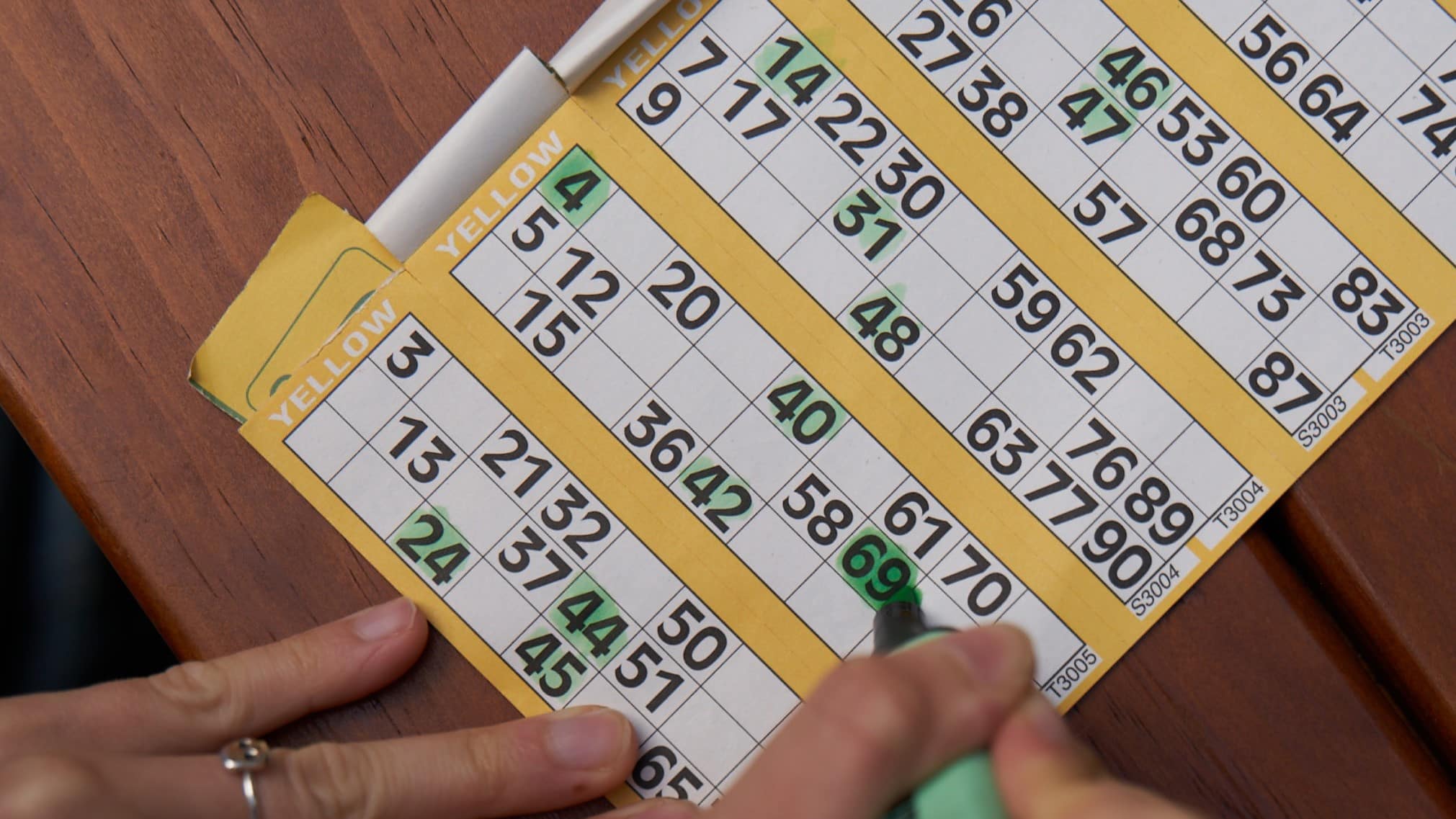 A bingo score sheet