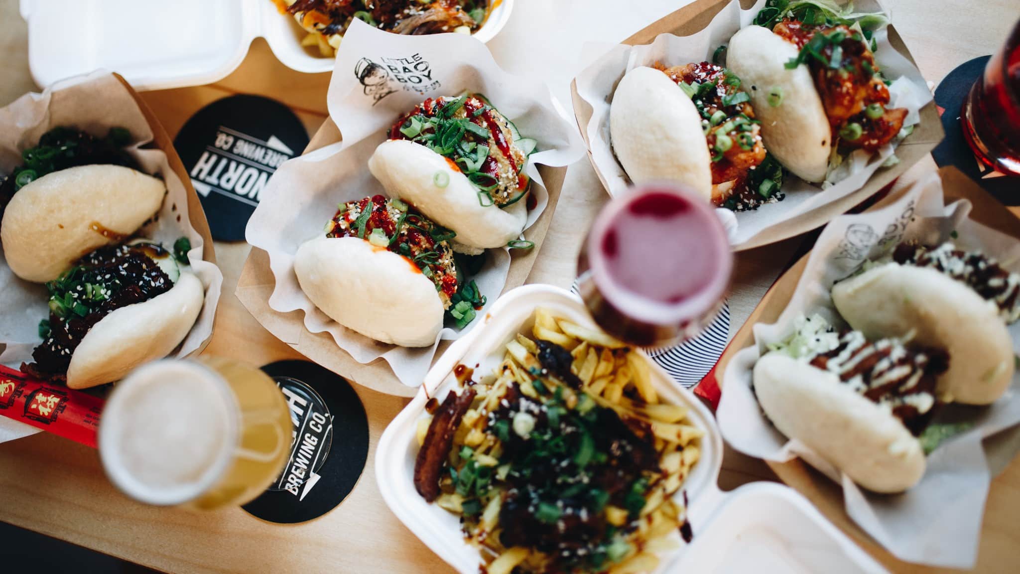 Bao buns from Little Bao Boy at North Brewing Co