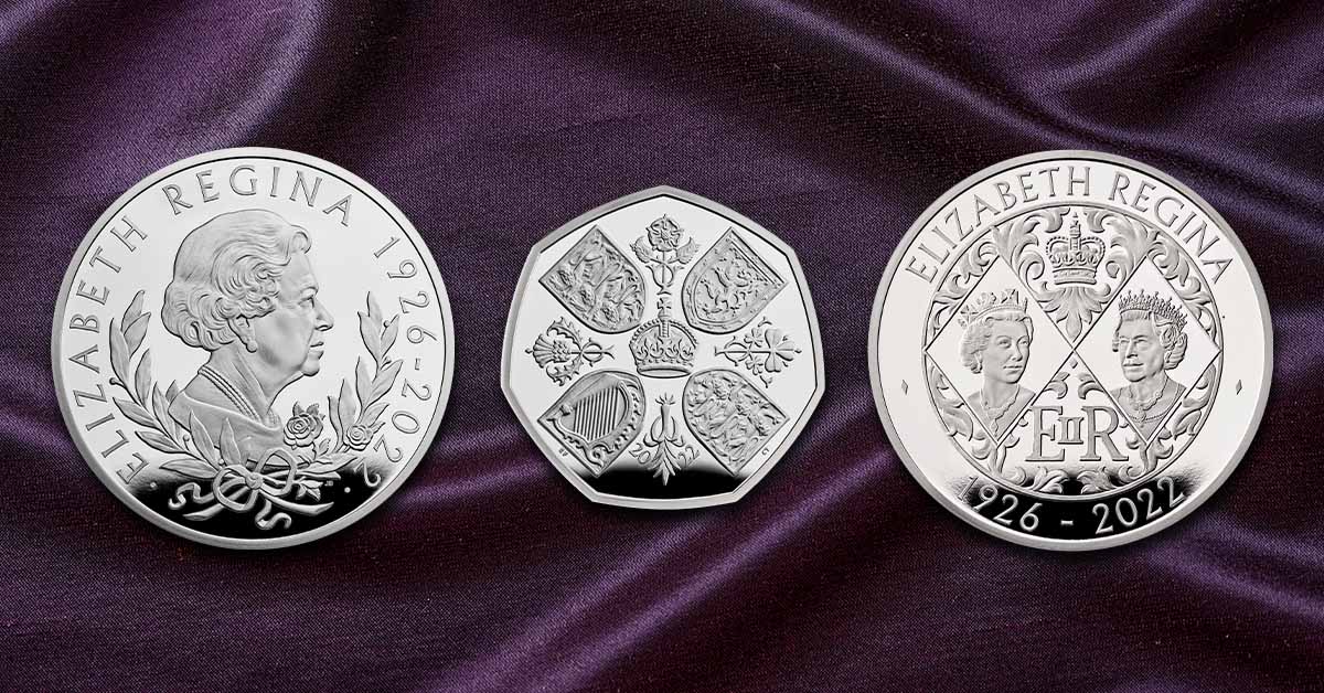the new ceremonial coins celebrating the life of queen elizabeth ii
