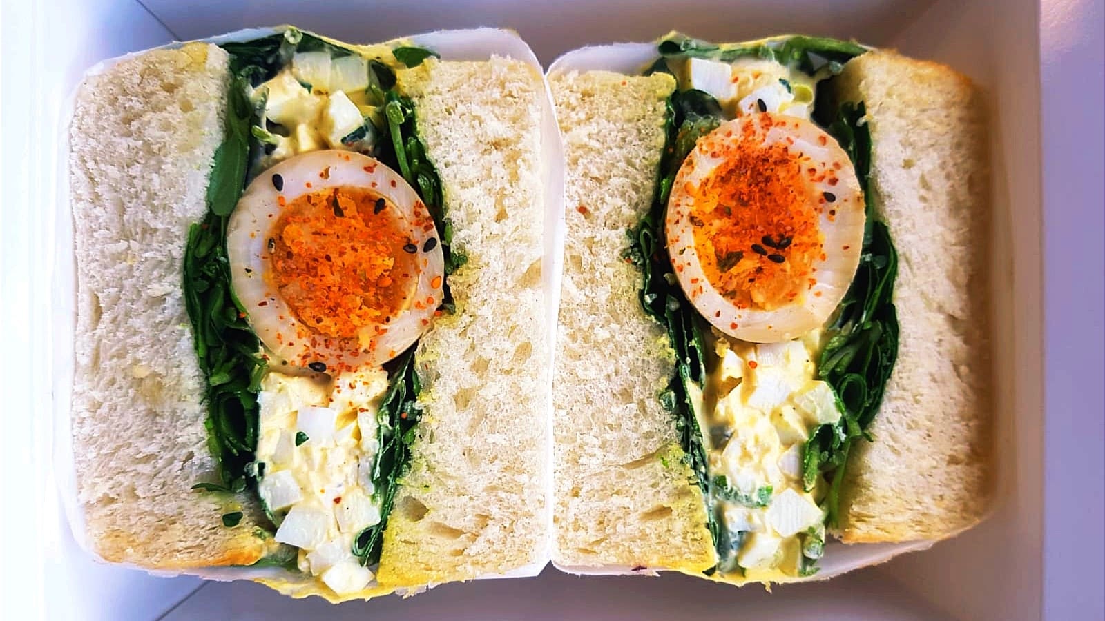 An egg Shokupan sandwich