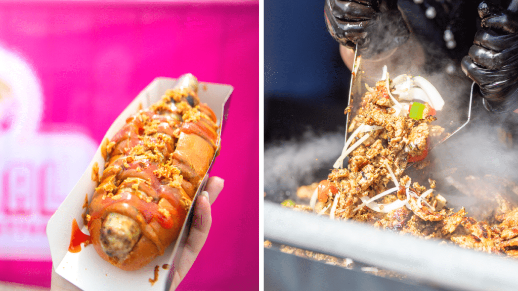 A hot dog from the halal food festival