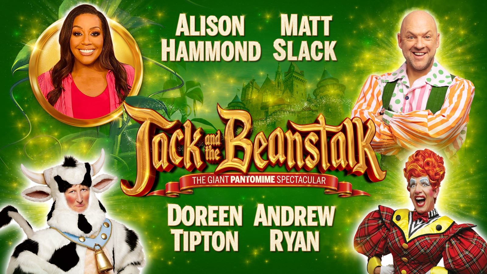 Jack and the beanstalk pantomime poster starring Alison Hammond