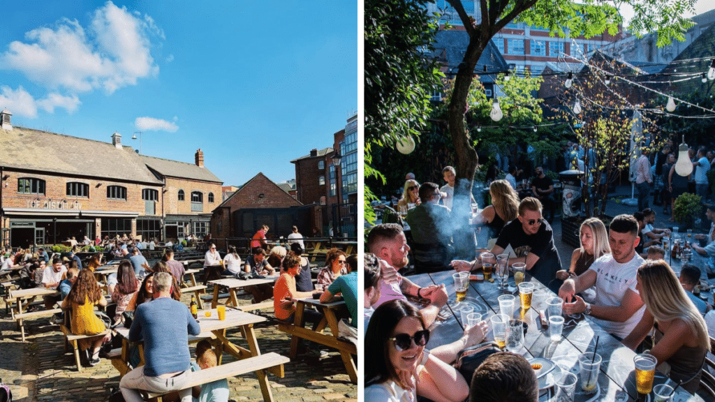Two of the best beer gardens in Birmingham, The Distillery and The Clifden