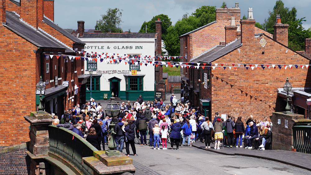 People organising a street party for the King's Coronation Weekend in Birmingham at the Black Country Living Museum 
