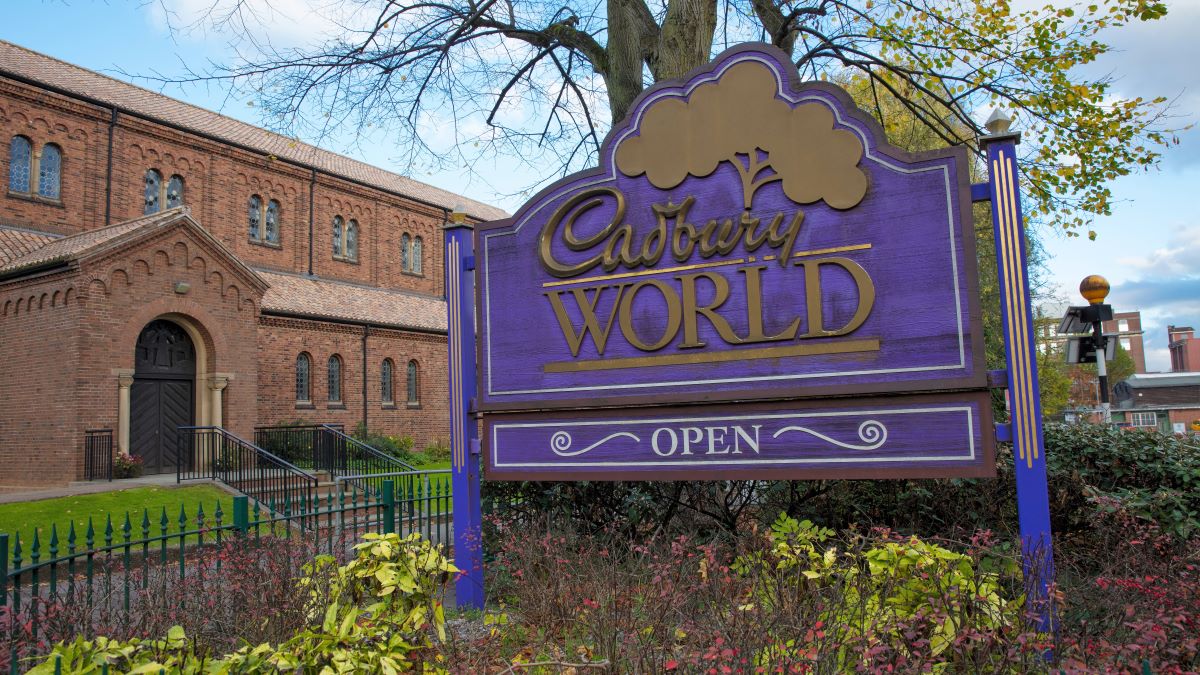 Bournville, Birmingham, UK, October 29th 2018, The entrance to Cadburys World