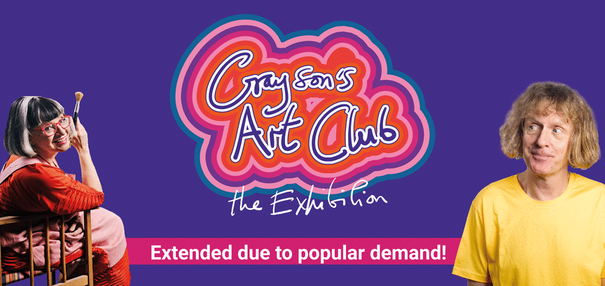 Grayson's Art Club poster, one of teh best art exhibitions on in Birmingham