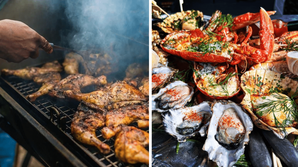 BBQed chicken and seafood at 12 Weeks of Summer by No21