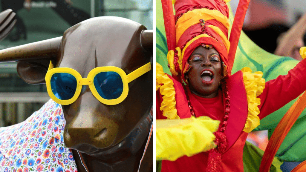 Birmingham bull in sunglasses and a carnival procession at Birmingham Weekender