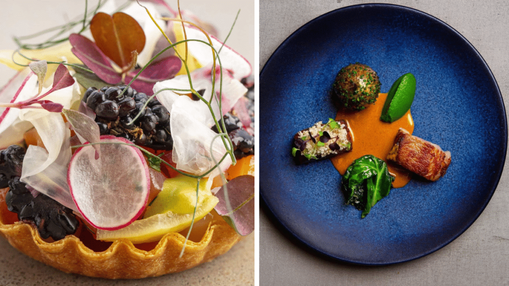 Dishes from two of the Birmingham restaurants nominated at the British Restaurant Awards 2023
