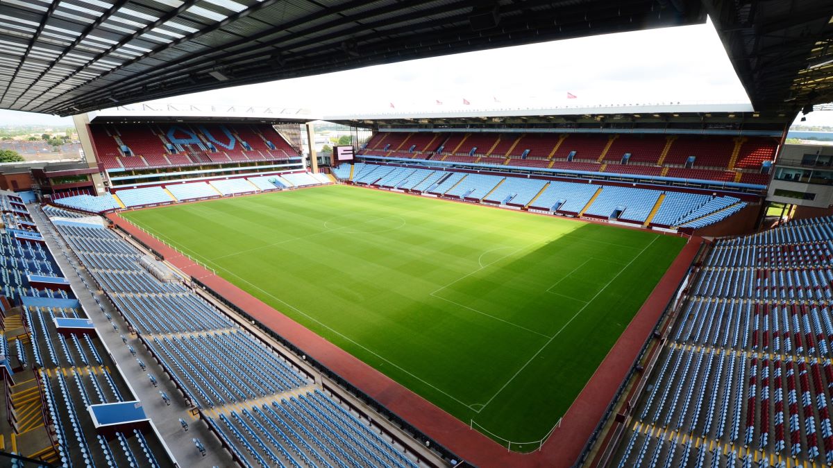 Villa Park soccer stadium in Birmingham, England, home of the Aston Villa professional soccer team, where the stands are often called by the wrong name