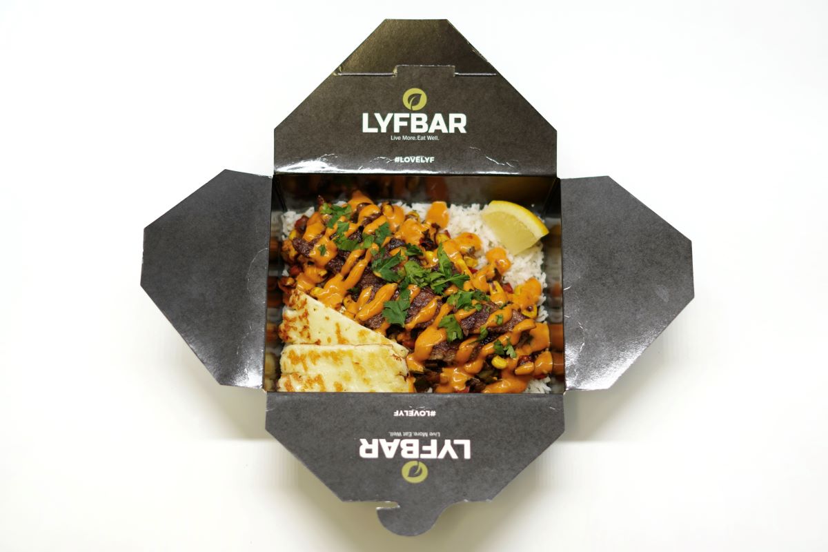 A falafel box from LYFBAR