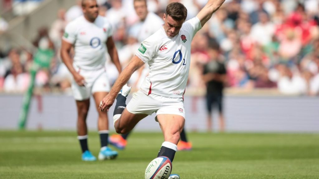 George Ford takes a penalty for England during the Quilter International match between England and Wales, ahead of the Rugby World Cup