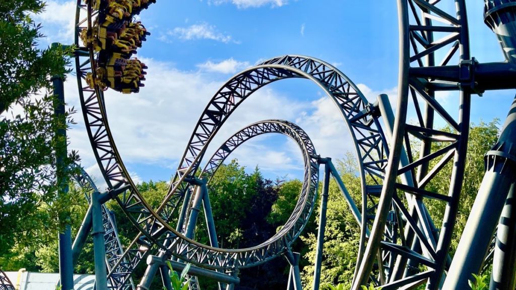A looping ride at Alton Towers