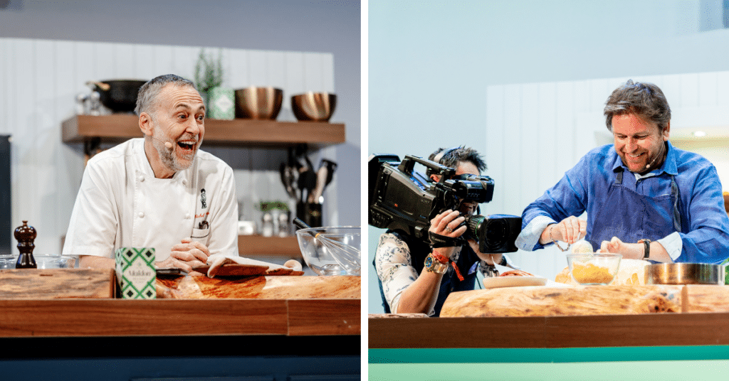 Michel Roux and James Martin at the BBC Good Food Show Winter